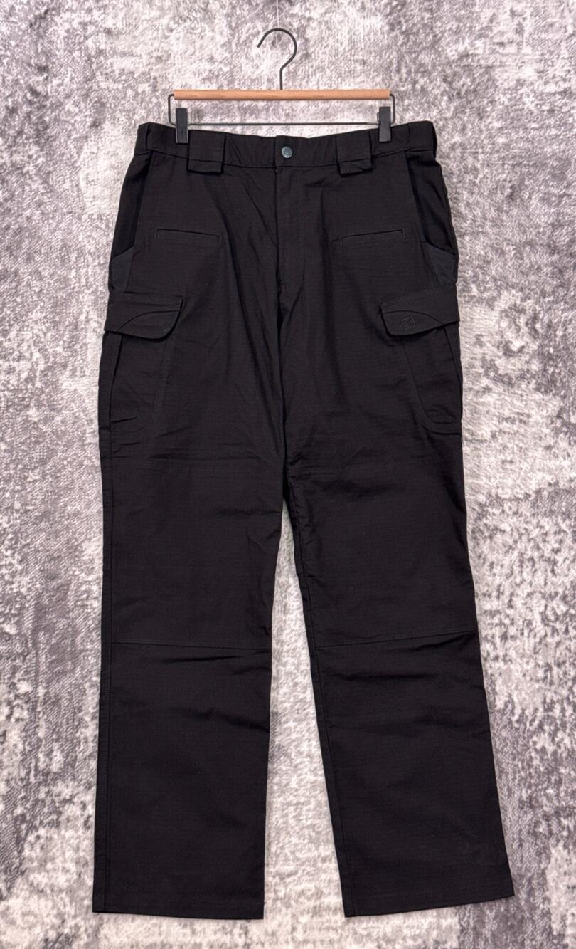 5.11 Tactical Pants 34 x 33 Mens Black Cargo Double Knee Tactical Straight Leg